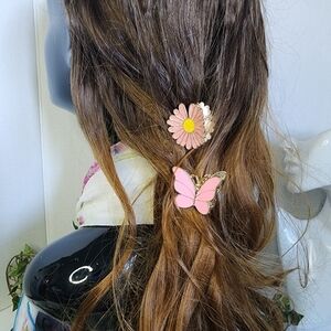 Metal Hair Claw Clip Butterfly and Daisy Flower